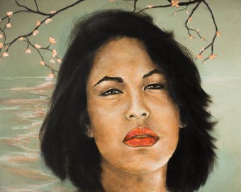 Selena Quintanilla, Art Print, Portrait Art, Tejano Music, Pop Music, Surrealism, American Icon, Jazz, RnB Art, Latino Art