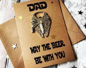 Father's Day Card/Star Wars Card/Bottle Opener/Daddy Card/Father's Day Gift/Happy Father's Day/Daddy/Father's Day Card/Card for Dad/Beer