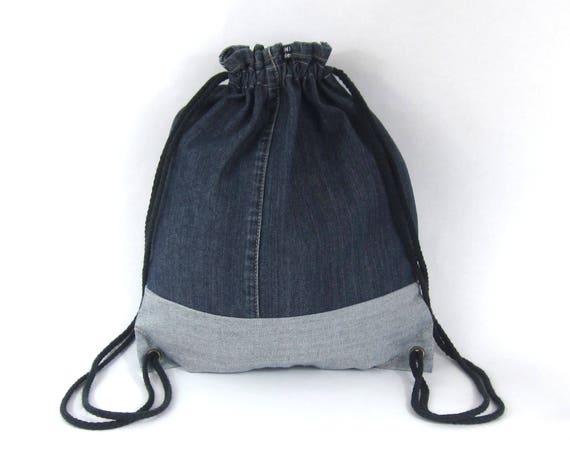 Denim Backpack of recycled jeans Blue