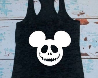 Jack skellington, Mickey Mouse, T-shirt or Tank Top, Jack and Sally, Nightmare before Christmas, Disney shirts, Disney tanks, Mickey Ears