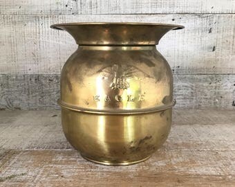 Brass Vase Large Rustic Metal Flower Mid Century Planter Brass Vase Large Rustic Metal Flower Mid Century Planter