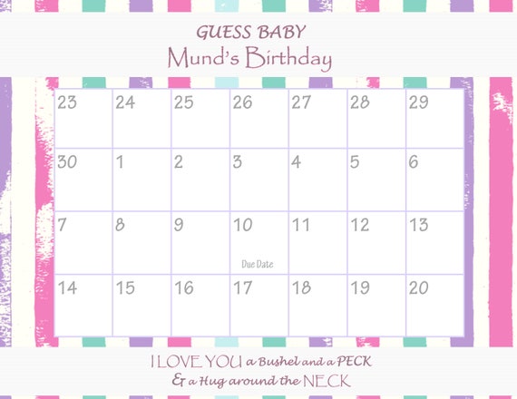 baby calander