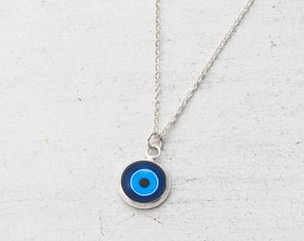 Evil Eye Necklace, Evil Eye Pendant, Good Luck Charm, Protection Necklace, Everyday Jewelry, Minimalist Jewelry, Layering Necklace