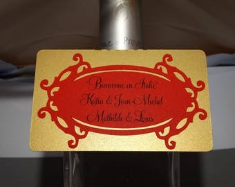 Label baroque wedding wine bottle