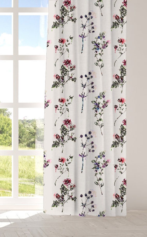 Floral Print Decorative Curtain 141