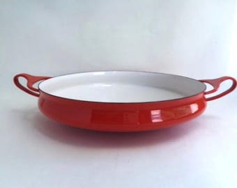 Round Red Dansk Kobenstyle Enamel Pan