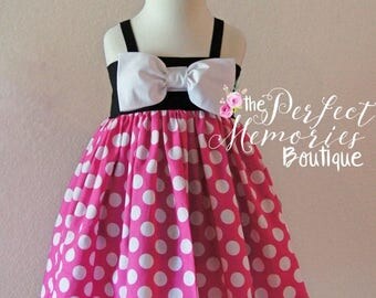 SALE Pink Minnie Mouse Dress | Birthday Dress | Disney Dress | Girls Clothing | Disney Vacation | Disney World | Minnie Mouse Party | Dress
