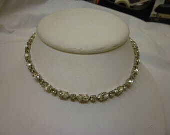 J10 Vintage Clear Rhinestone Choker Necklace.