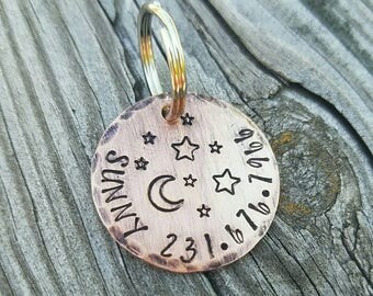 Rustic Copper ID Tag - Custom Made - Hand Stamped - Personalized - Dog ID - Dog Name Tag - Dog Tag - Hand Made Dog ID - Dog Jewelry
