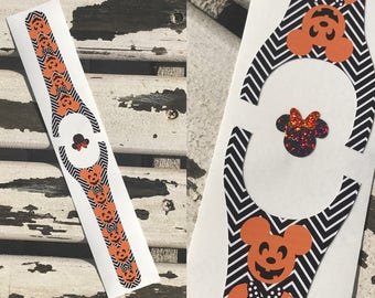 Halloween Magic Band Decal with Glitter Mickey Head | Jack O Lantern Mickey Magic Band 2 Decal | Magic Band 2.0 Decal | Magic Band Wrap