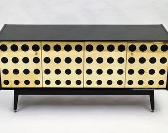 Re-modeled G Plan sideboard with brass circles
