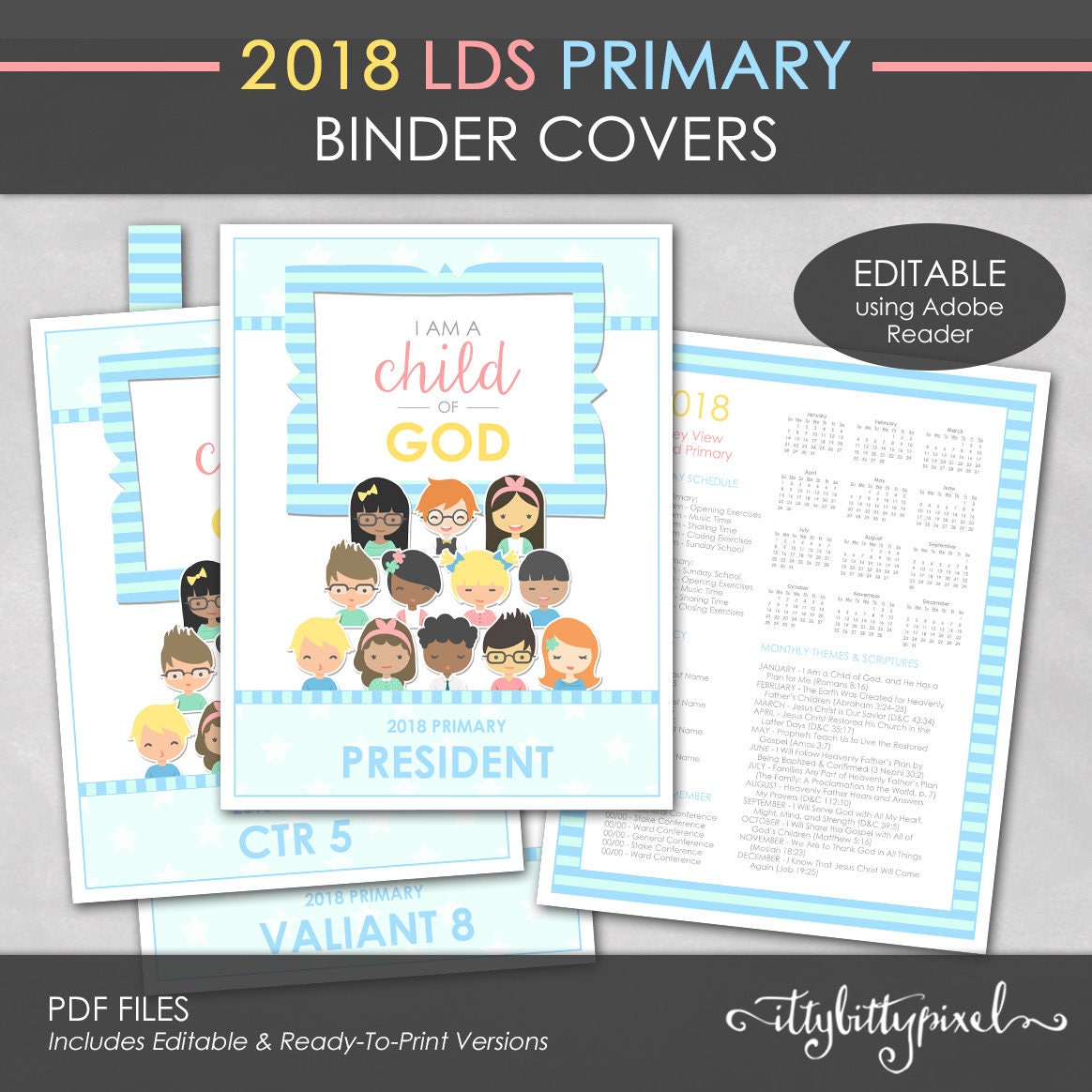 LDS 2018 Primary Binder Cover I Am a Child of God Theme LDS 2018 Primary Binder Cover I Am a Child of God Theme