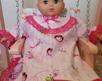 Bitty Baby Flannel Nightgown, Also fits any 14-16 inch doll.