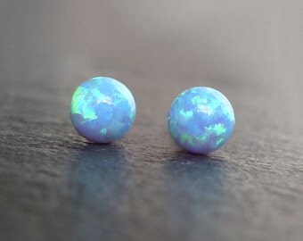 Opal stud earrings, 14K gold filled, sterling silver, opal earrings, blue opal, October birthstone jewelry, bridesmaid earrings, wedding