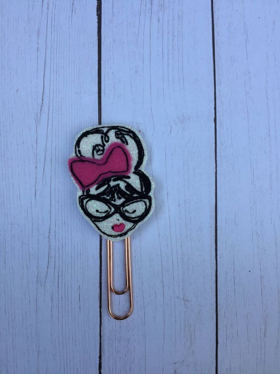 Fashion Girl With Bow & Glasses Planner Clip/Planner Clip/Bookmark. Washi Girl Planner Clip. Fashion Girl Planner Clip. Planner Girl