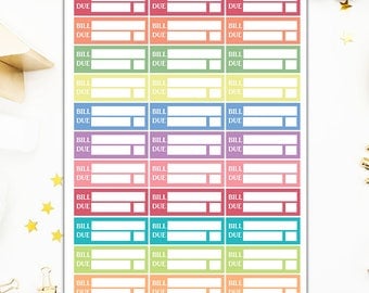 40% OFF SALE Bill Due Stickers, Bill Due Planner Stickers, Functional Planner Stickers – Will Fit Any Planner– 0751