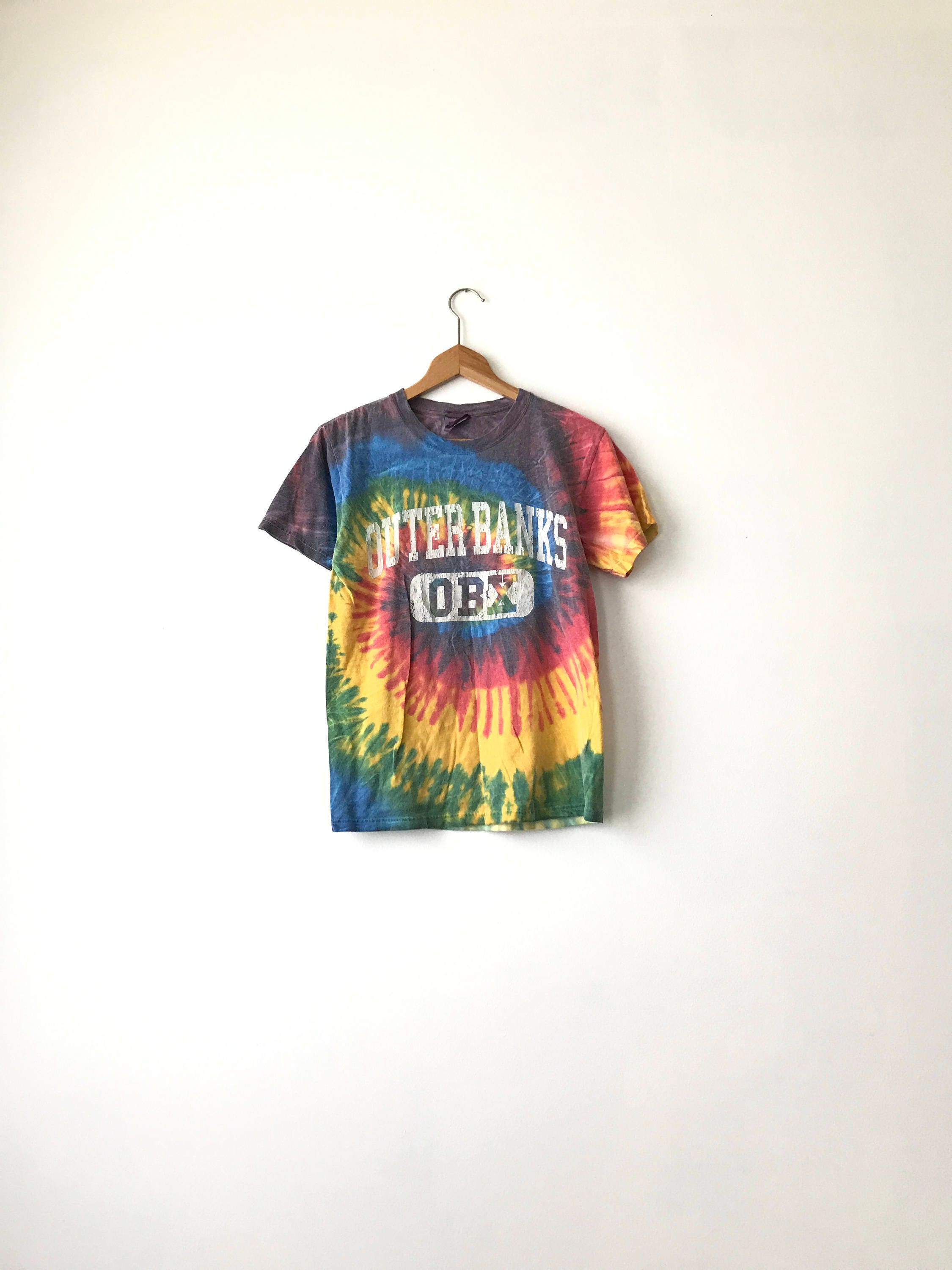 TIEDYE OBX SHIRT // 90s // Adult Small // Tie Dye // Tie Dye