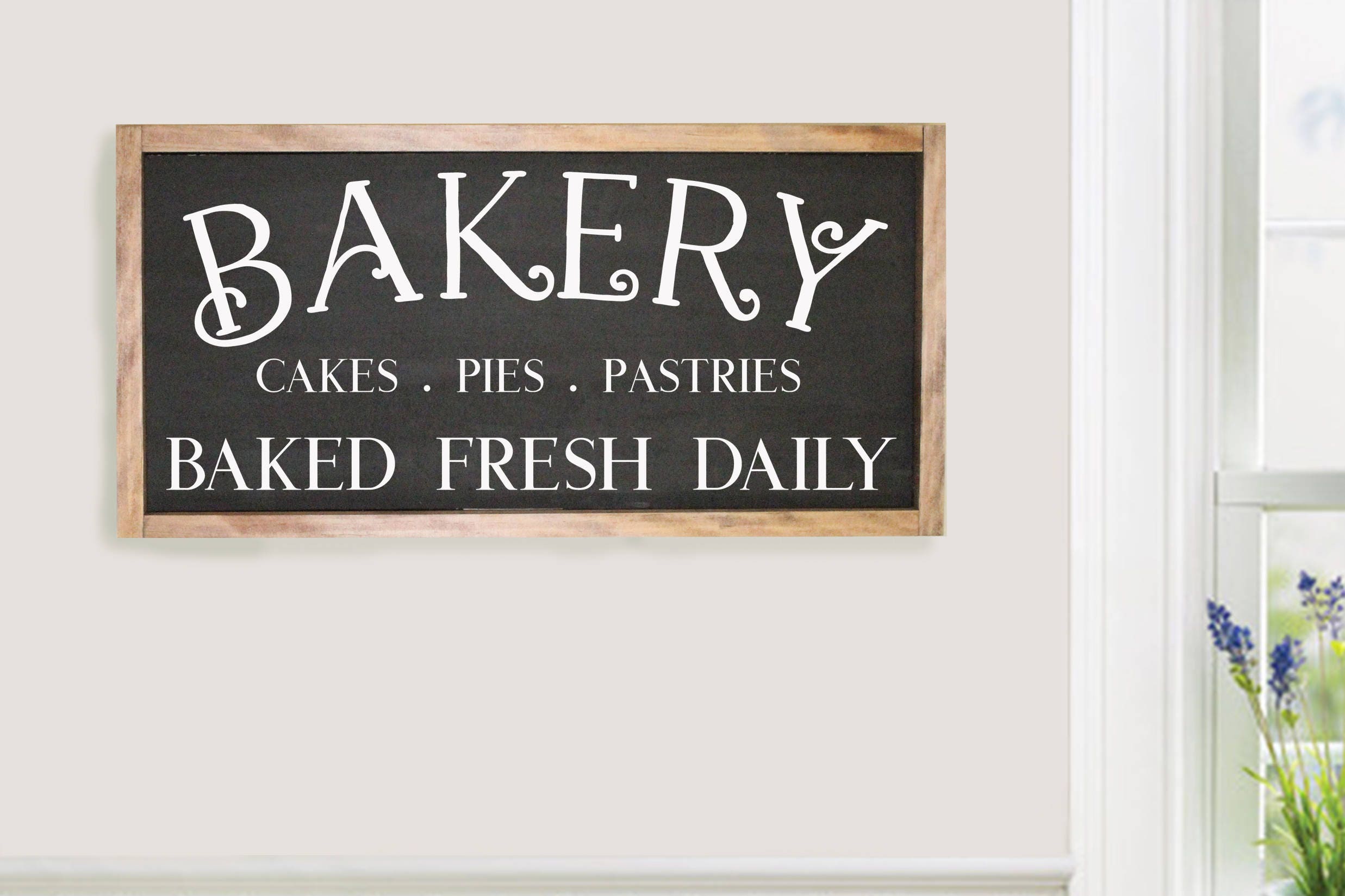 Bakery Framed Wood Sign Kitchen Wall Art Farmhouse Decor
