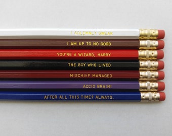 Harry Potter Gift Engraved Pencil Set Gold Foil Pencil Set Engraved Pencils After All This Time Always Gift for College Student Gift for Him