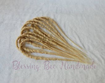 Blonde double ended dreads, synthetic dreads, braid in dread accent kit, hair extensions, dreadlock extensions, festival wear, short dreads