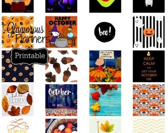 Mini Happy Planner Sticker Printable Fall October Halloween Happy Planner Printable Stickers