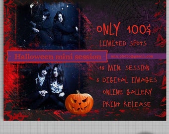 Halloween mini session template psd