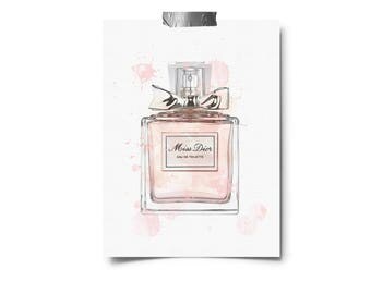 Pink perfume bottle | Etsy