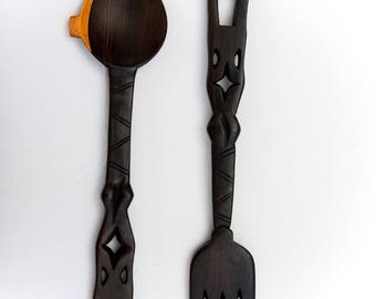 2 Spatules en bois Ébène - Celtiques