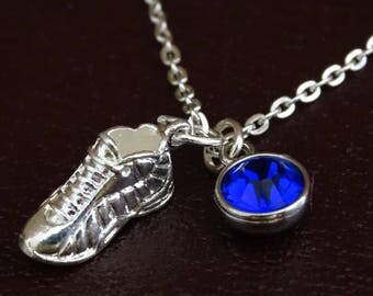 Runner Necklace, Running Shoe Necklace, Running Shoe Charm, Running Shoe Pendant, Runner Jewelry, Runner Girl Necklace, Running Girl Jewelry