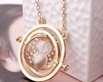 Harry Potter Hourglass Necklace / Time Turner Hermione Granger Ron Weasley / Gifts for Her / Bookish Gifts