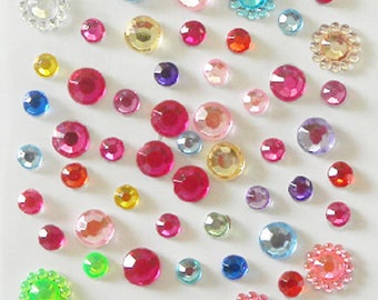 Lots of Crystal Face gems,2 Pack- 150 dots,Colorful Mermaid face jewels Bindi,Beauty body art accessories,Eye makeup,Blue/Red/Pink Bindi dot
