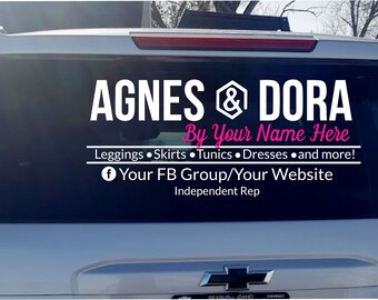 Agnes & Dora vinyl decal - Car Decal - Business Logo - Decal - Agnes and Dora Marketing Material - Logo - Sticker - Car Sticker