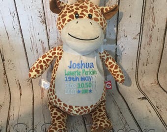 personalised giraffe teddy