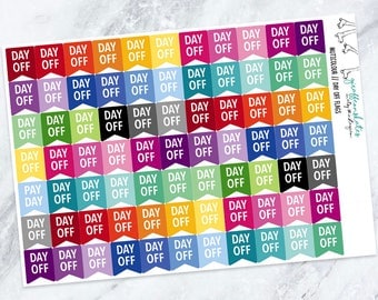 77 Day Off Flag Planner Stickers (Stickers for Erin Condren Life Planner)