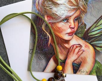 Necklace + postcard Tinkerbell's key - Bibs Lovelypam