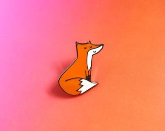Little Fox Enamel Lapel Pin | cute hat pin badge
