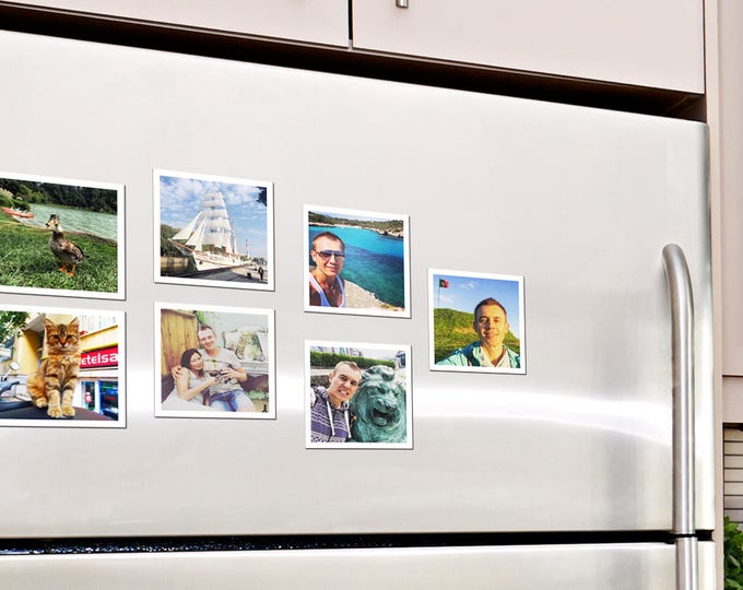 75х75 mm | Set of 6 photo magnets. 2.95”х2.95” | Customised square photo fridge magnets made from your own pictures.