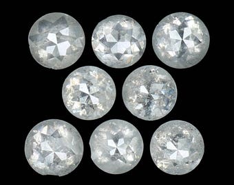1.04 Ct Natural Loose Diamond Round Rose Cut White Grey Color 8 Pcs N3420