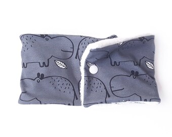 Snood scarf neck baby / child - organic cotton - hippopotamus model