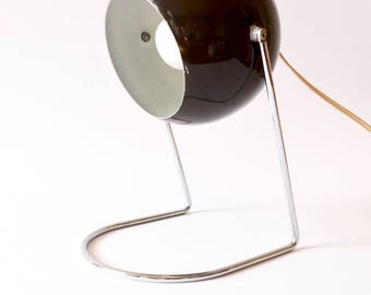 Vintage Eyeball Lamp | Space Age Design | Lichte nachtkastje Lamp | Modernisme | Wit en chroom 60s 70s bureaulamp Mid Century, Retro