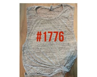 4th of july shirt, #1776, USA shirt, america shirt, women's tank top, women's workout tank, muscle tee, gym tank,yoga tank, patriotic tank