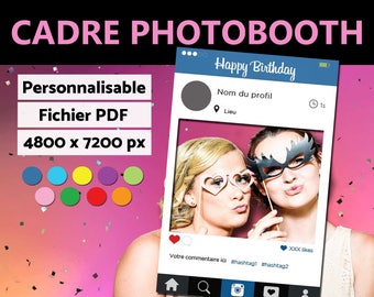 Cadre à selfie personnalisable - Photobooth INSTAGRAM // A imprimer - fichier numérique