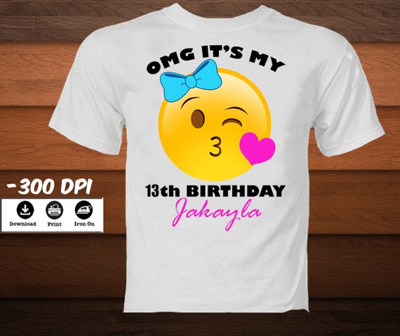 shirts t printable Transfer on Printable Emoji Iron Shirt Birthday Personalized