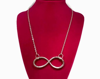 Handmade sterling silver infinity necklace Sterling silver necklace Infinity symbol Infinity necklace Argentium necklace