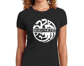 Mother of Dragons T Shirt - Bend The Knee Shirt - TV and Movie Shirts - Khaleesi Daenerys Targaryen Tee Shirt
