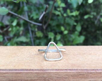 Silver Triangle Ring / Sterling Silver Ring / Silver Geometry Ring / Silver Isosceles Ring / Silver Shape Ring / Silver Stack Ring / Vegan