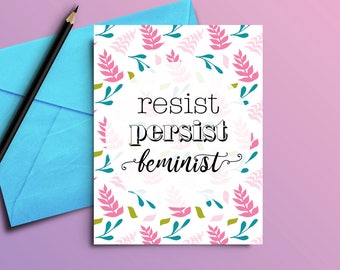 Feminist Greeting Card Digital Download Feminist Birthday
