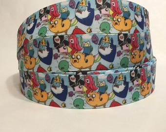1/3/5/10 Yards - 1" Adventure Time Finn Jake Grosgrain Ribbon