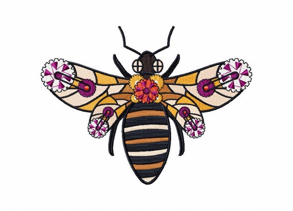 Machine Embroidery Design Steampunk Bee Collection 13