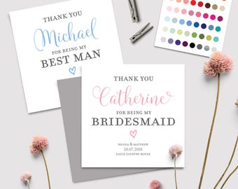 Moonrise Papery Set: 10 Grüne Dankeskarten Für Hochzeiten – Für Brautjungfern, Trauzeugin & Blumenmädchen, Inkl. Umschläge